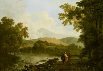 Cicero og hans to venner, Atticus og Quintus, i hans villa i Arpinum, 1769-1770