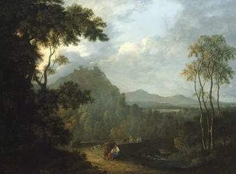 Dinas Bran Castle, nær Llangollen II, ca. 1770 (olie på lærred)