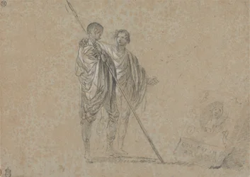 Studie af figurer for "A View of the Campagna"