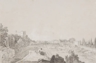 The Circus of Flora, Roma (blyant med hvid forhøjning på papir)
