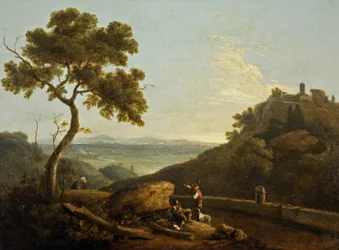 Sybilens og Campagnaens tempel, Tivoli, Italien (olie på lærred)