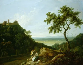 Udsigt over Tivoli med Campagna i det fjerne (olie på lærred)