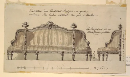 Tegning, Design til en selvsikker, ca. 1780