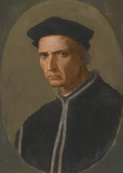 ""Portræt af den florentinske statsmand Piero Soderini (1452-1522)"" Maleri af Ridolfo Ghirlandaio (1483-1561) Privat samling