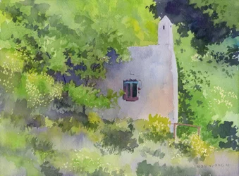 Capri Spring House, 2016 (akvarel på papir)
