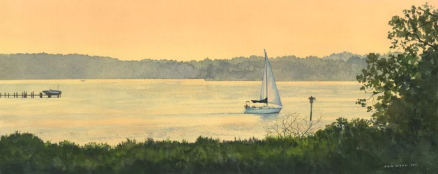 Late Summer Sail, 2011 (akvarel på papir)