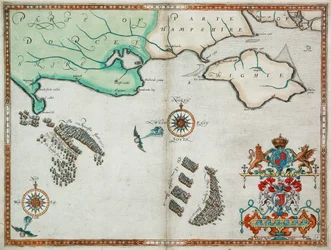 Den engelske og spanske flåde mellem Portland Bill og Isle of Wight den 2.-3. august 1588