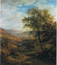 Sommerlandskab (farve litho)
