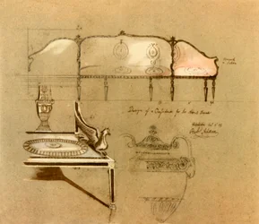 Design til en sofa, 1777, 1946.