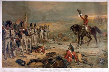 De kejserlige gardes sidste kamp ved Waterloo i 1815 (chromolitho)
