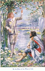 By the River of the Water of Life, fra The Pilgrims Progress udgivet af John F Shaw & Co, ca. 1900