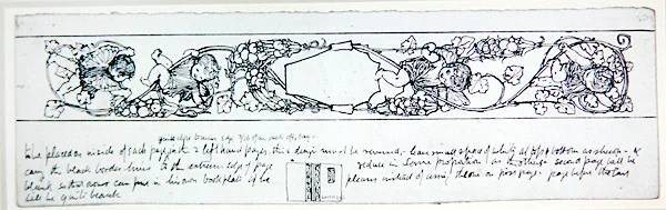 Design til slutpapir, ca. 1895 (pen & blæk på papir)