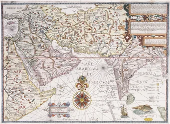 Et kort over Østafrika, Arabien og Indien, 1598