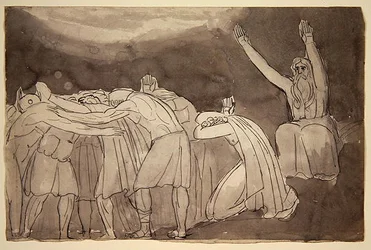 En Druid-ceremoni (pen og vask over grafit på papir)