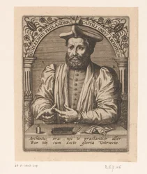 Portræt af Guillaume Philandrier Guilelmus Philander Castili oneus architectus (titel på objekt) Serie af portrætter af lærde fra det femtende og sekstende århundrede (serietitel)