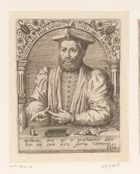 Portræt af Guillaume Philandrier Guilelmus Philander Castili oneus architectus (titel på objekt) Serie af portrætter af lærde fra det femtende og sekstende århundrede (serietitel)