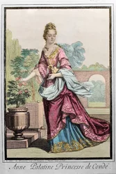 Anne Palatine, prinsesse af Conde (Anne de Baviere (1648-1723) (Anne Henriette Julie de Baviere) (Anne Henriette af Bayern) (Anna del Palatinato) - gravering af Robert Bonnart -