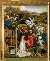 Fødselskirken. Hyrdernes tilbedelse. 1420-1430 (olie på træ)