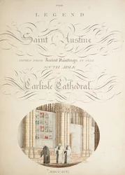 Fru New Coll 380, f9r. Antikviteterne fra Cathedral Church of Saint Mary, Carlisle, tegnet af Robert Carlile, 1795 (pen og blæk og wc på papir)