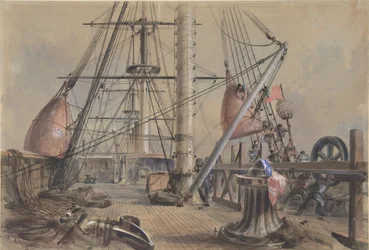 At komme ud af en af de store bøjer: The Deck of the Great Eastern Looking From..., 1865-66.