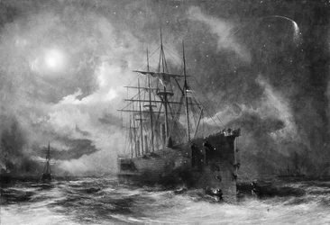 Kæmper om det tabte kabel, ca. 1866.