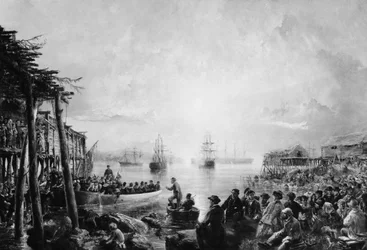 Landing ved Newfoundland, ca. 1866.
