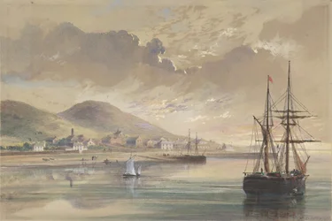 Valentia i 1857-1858 på tidspunktet for lægningen af det tidligere kabel, 1865.