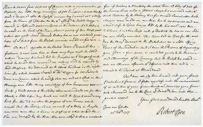 Brev fra Robert Clive til Thomas Pelham-Holles, 23. februar 1757.