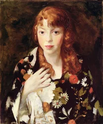 Edna Smith in a Japanese Wrap, ca. 1915 (olie på lærred)