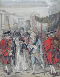 Margaret Nicholson forsøger at myrde Hans Majestæt Georg III (1738-1820) ved haveindgangen til St. James