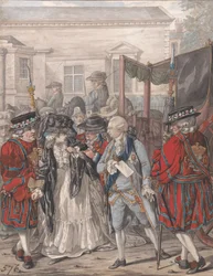 Margaret Nicholson forsøger at myrde Hans Majestæt Georg III ved haveindgangen til St. James