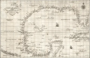 Kort over Den Mexicanske Golf fra 1646 af Robert Dudley