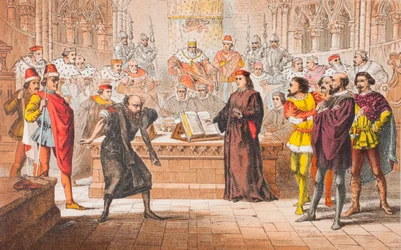 Shylock taler i The Merchant of Venice, Act IV, Scene I, "Is that the law", fra 