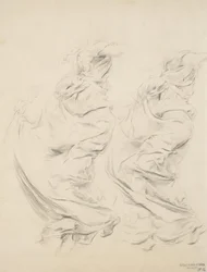 Skitse af draperi muligvis til Moods to Music-vægmaleri, 1893-95 (grafit & gul blyant på buff-vævet papir)