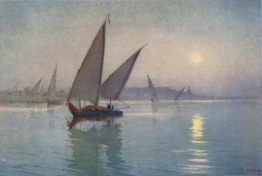Måneskin på Nilen, nær Kairo, c1880, 1904