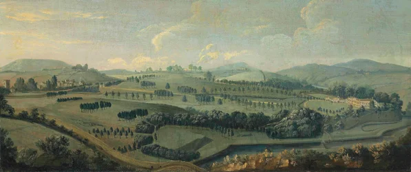 Udsigt over Gisburne Park, Yorkshire og parken