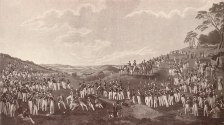 Den Hon. Artillerikompagni samlet til boldøvelser ved Childs Hill, c1820-1870, 1909
