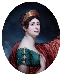A Lady In Court Costume, Said To Be The Empress Josephine, tidlig c19th (olie på lærred)