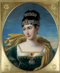 Portræt af Pauline Bonaparte, fyrstinde Borghese (1780 - 1825), Napoléon 1.s søster. Maleri af Robert Lefevre (1755-1830)