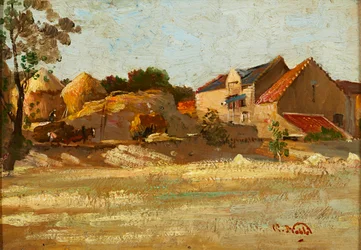 En East Lothian Farm (olie ombord)