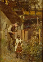 Mending the Fence (olie på lærred)