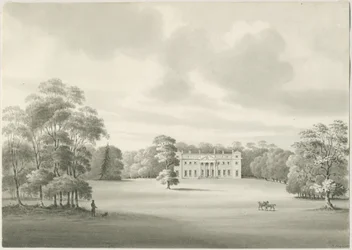 Chillington Hall: sepia tegning