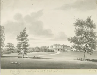 Moseley Court: sepia wash drawing, 1837dani