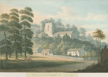 Tettenhall Church and Village: watercolor painting, 1826 dani