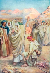 David udnævnt til konge (farvelitografi)