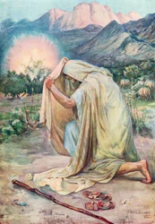 Den brændende busk (farvelitografi)