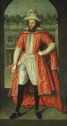 Portræt af William Pope, 1. jarl af Downe 1573-1631 som ridder af badet, ca. 1610