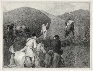 Jagtscene (litho)