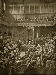 Gladstone introducerer lovforslaget om hjemmestyre, februar 1893