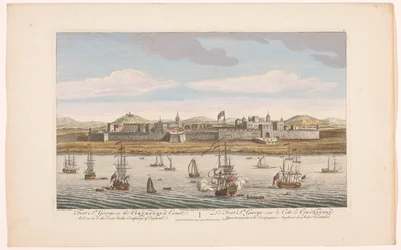 Udsigt over Fort Saint George i Madras Fort St George på Coromandel Coast. Tilhører East India Company of England (titel på objekt) Afviklinger af VOC (serietitel)